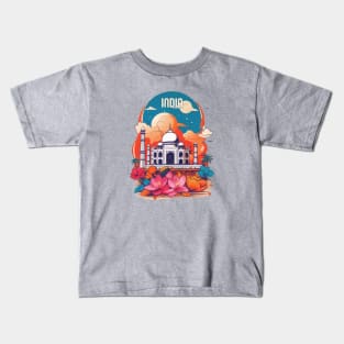 Vintage Travel India Design Kids T-Shirt